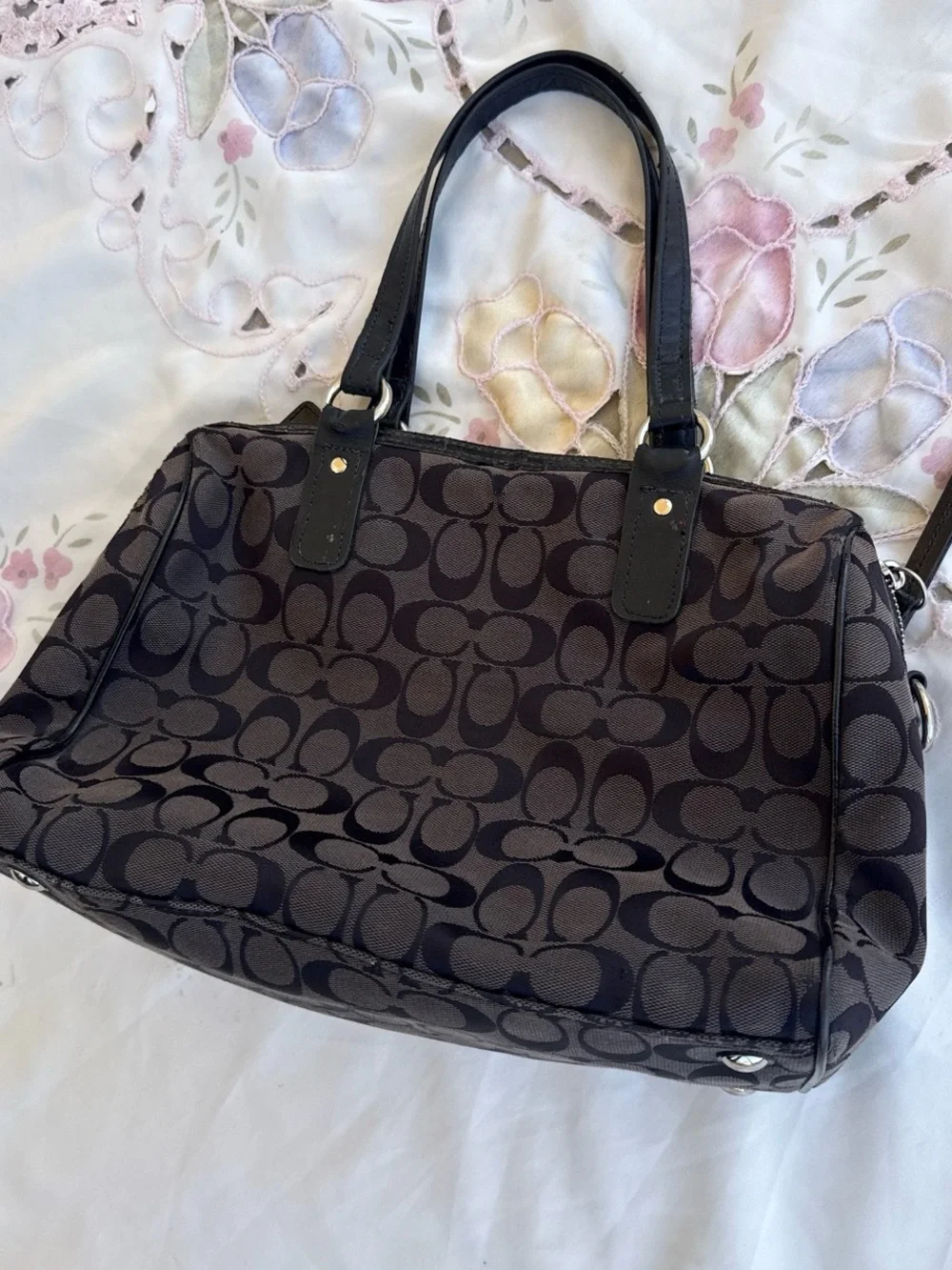 Coach Y2K Signature C Snakeskin Stripe Satchel Shoulder Bag